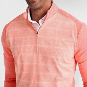 NWT!! johnnie-O Taffy Coral/Pink Bert Prep-Performance 1/4 Zip Pullover - Large